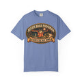 Frogman Lights the Way T-Shirt in Washed Denim, front view