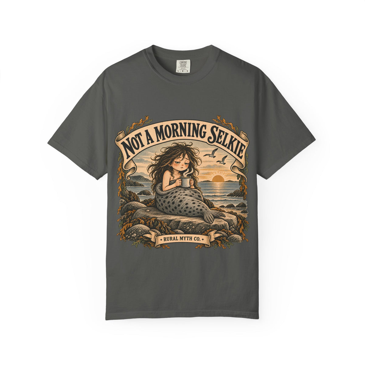 Not a Morning Selkie T-Shirt in Pepper, front view