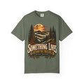Beyond the Treeline Bigfoot T-Shirt in Moss, front view
