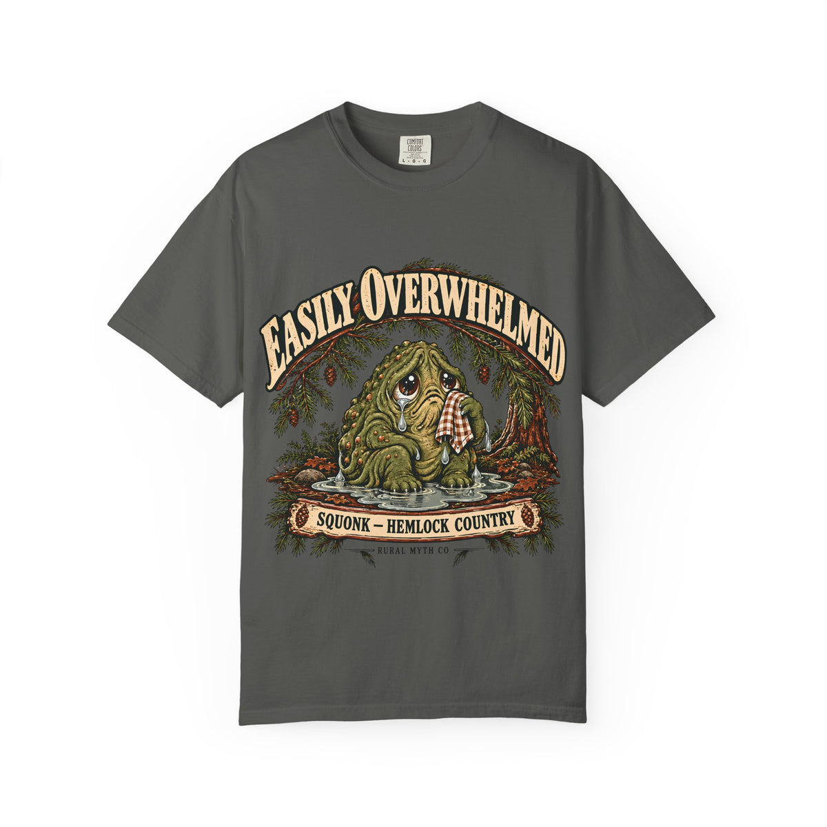 Easily Overwhelmed Squonk T-Shirt in Pepper, front view