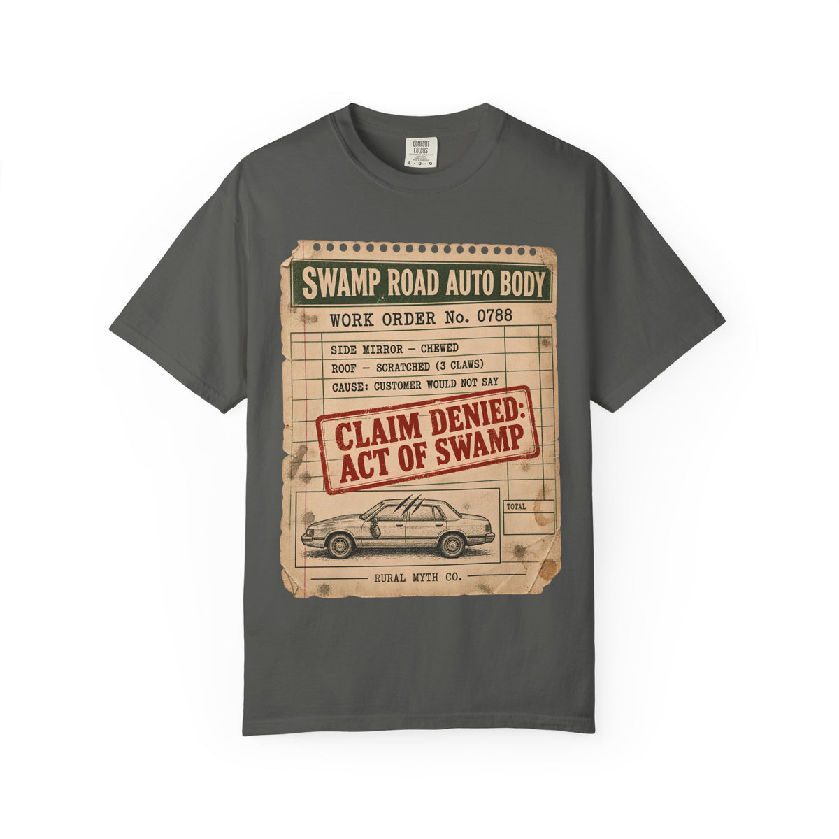 Lizard Man Auto Body T-Shirt in Pepper, front view