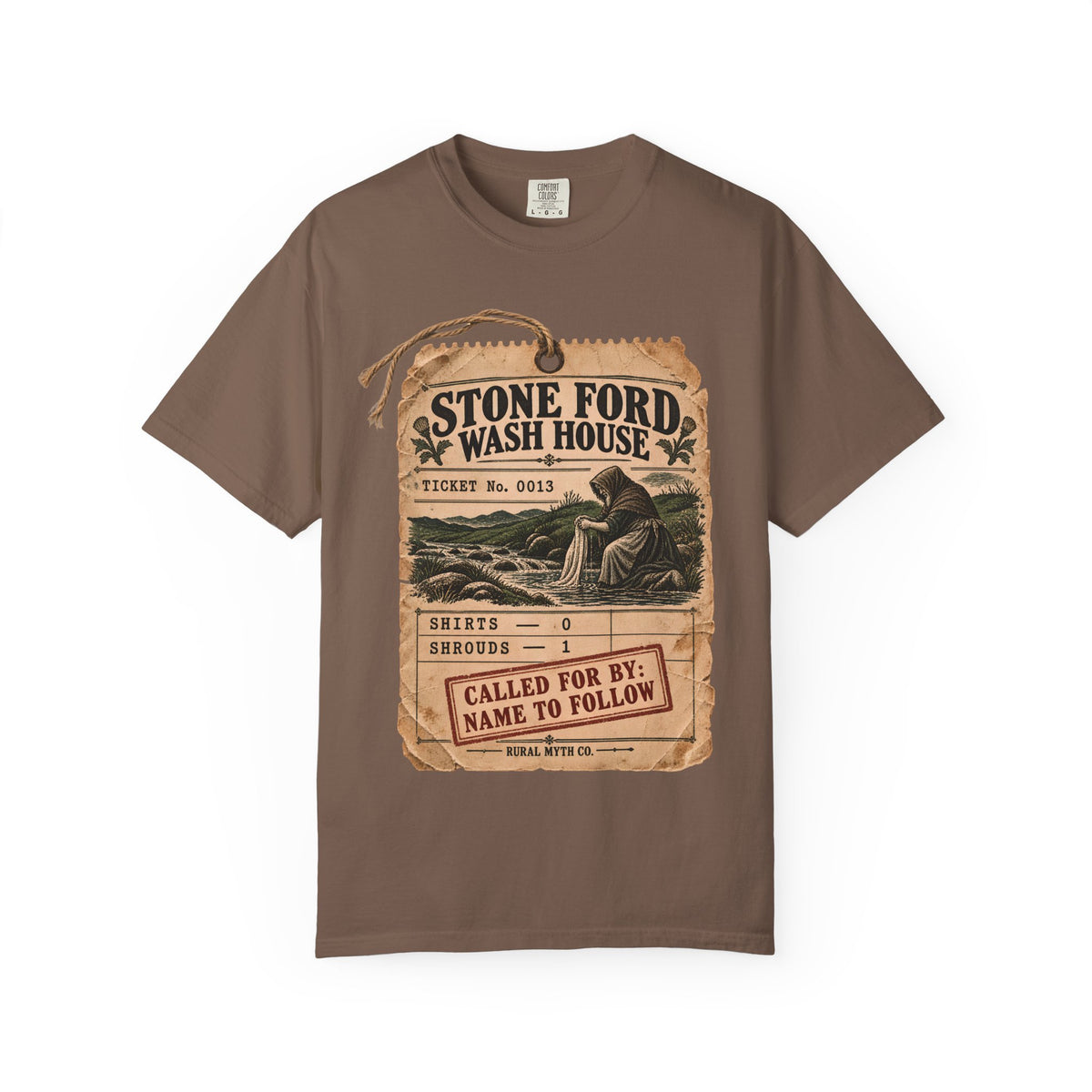 Bean Nighe Wash House T-Shirt in Espresso, front view