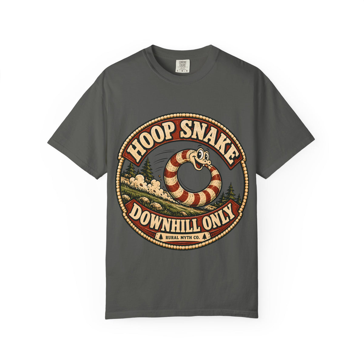 Hoop Snake Downhill Only T-Shirt in Pepper, front view