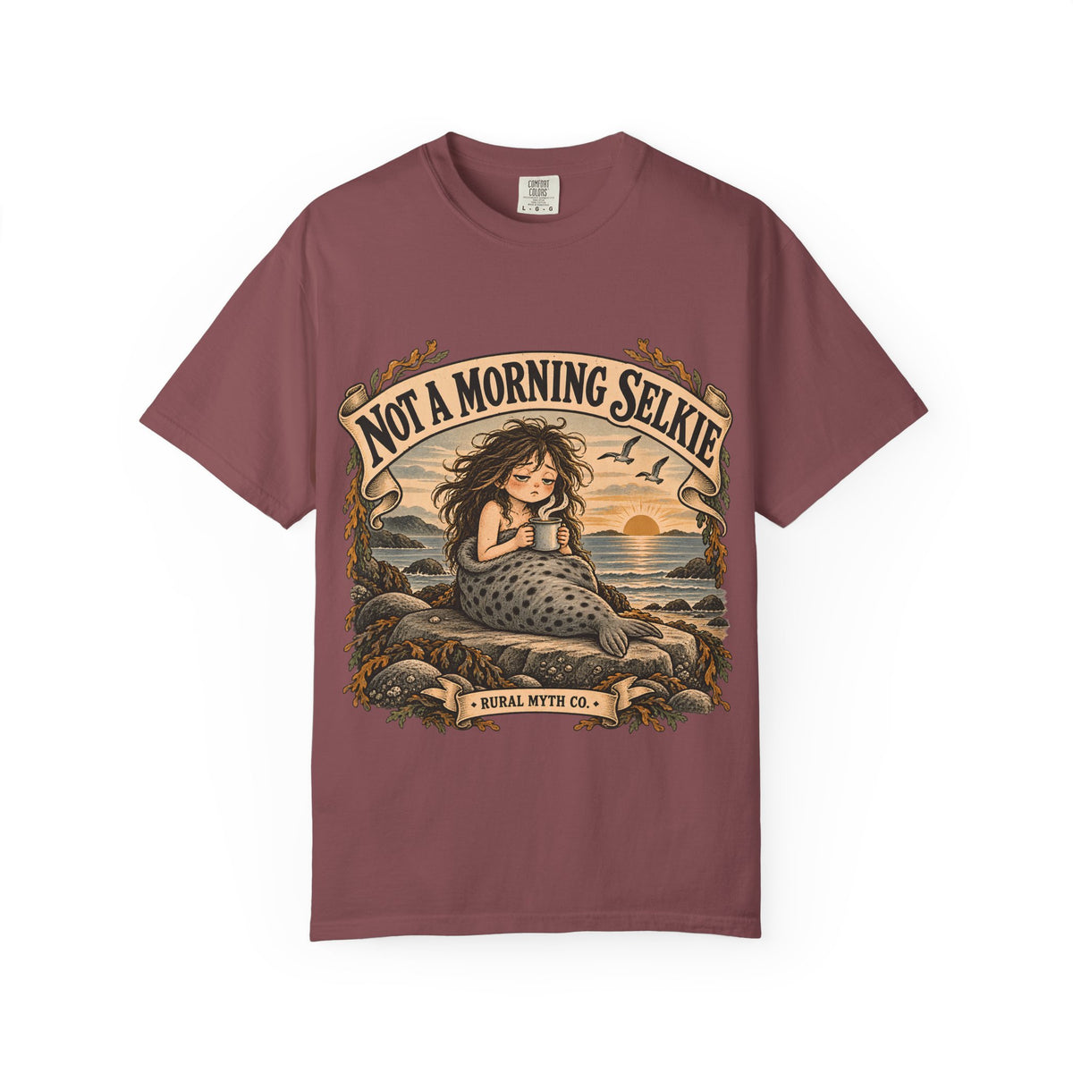 Not a Morning Selkie T-Shirt in Brick, front view