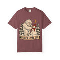 Yeti Built a Snowman T-Shirt in Brick, front view