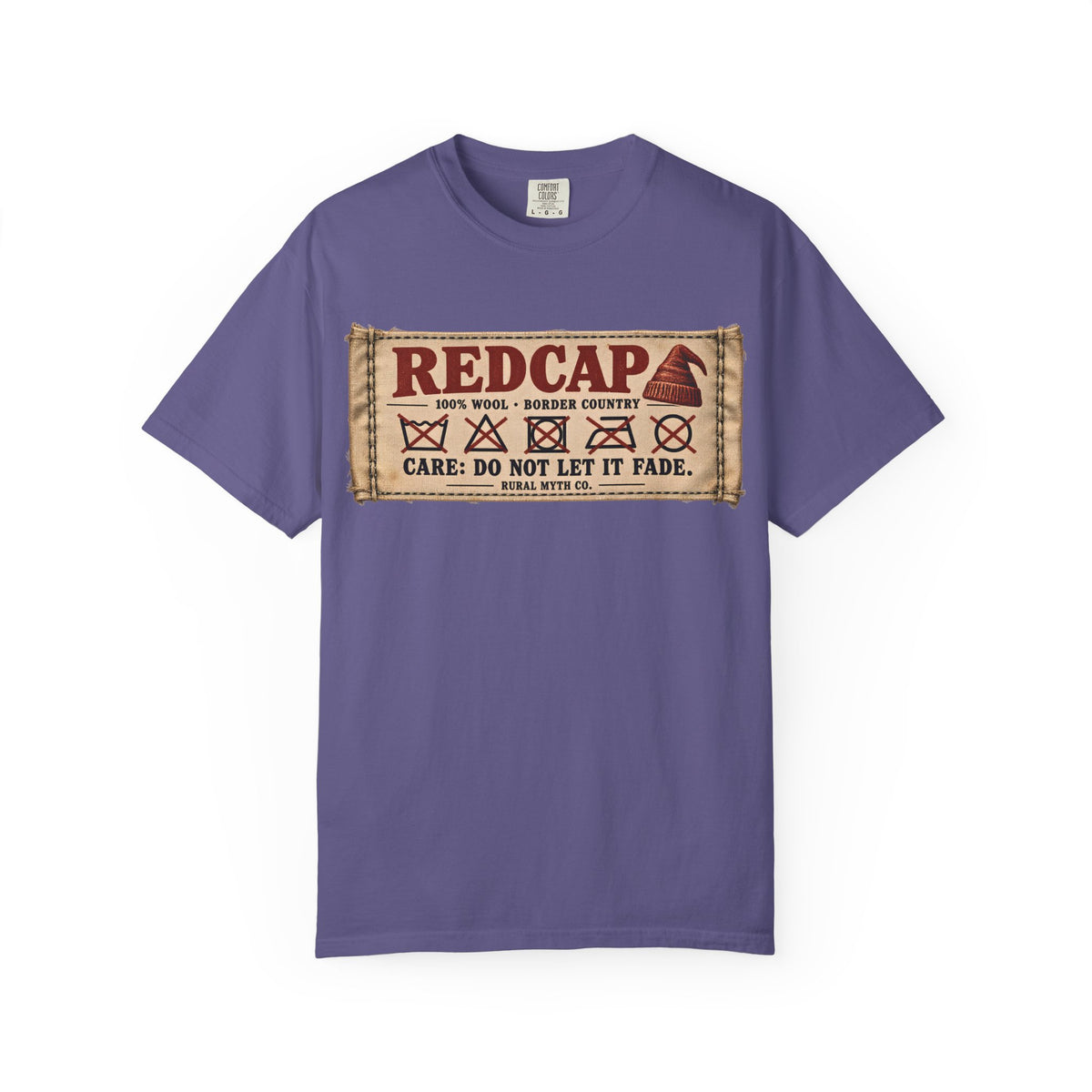 Redcap Care Label T-Shirt in Grape, front view