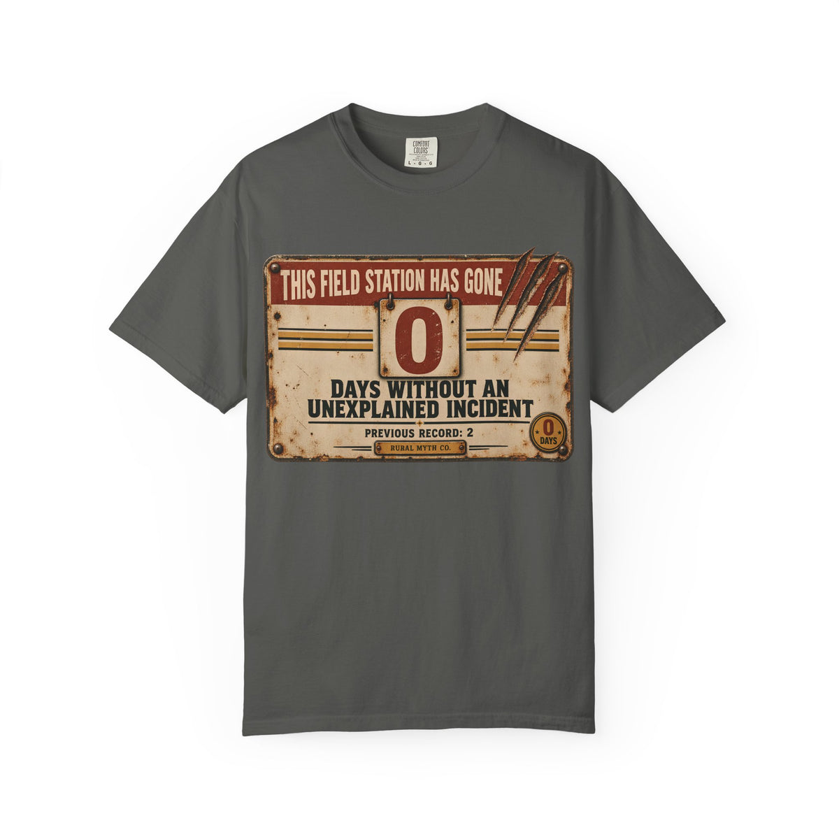 Days Without an Incident T-Shirt in Pepper, front view