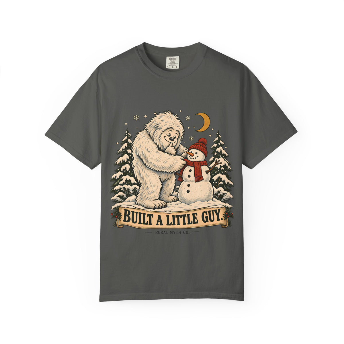Yeti Built a Snowman T-Shirt in Pepper, front view