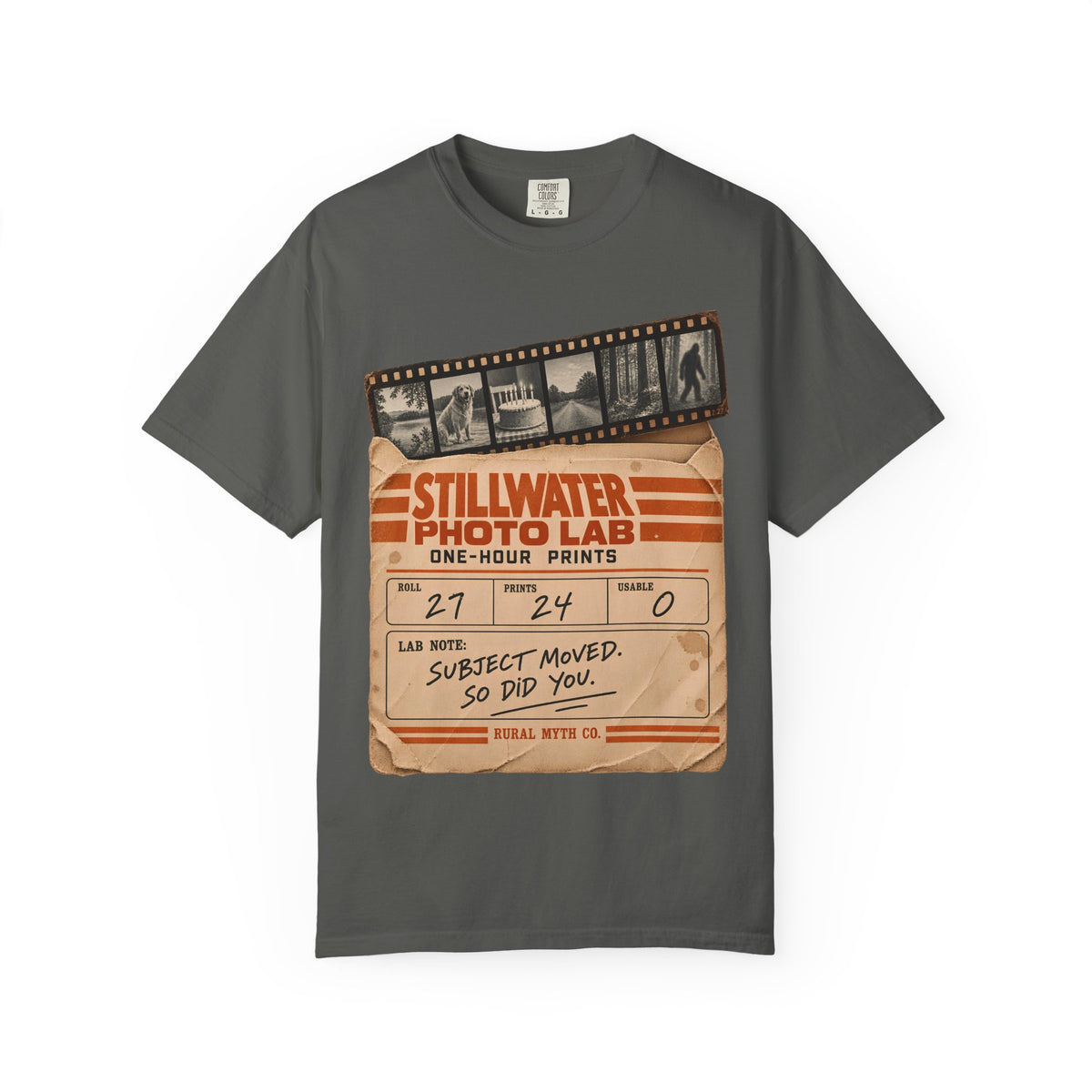 Blurry Bigfoot Photo Lab T-Shirt in Pepper, front view