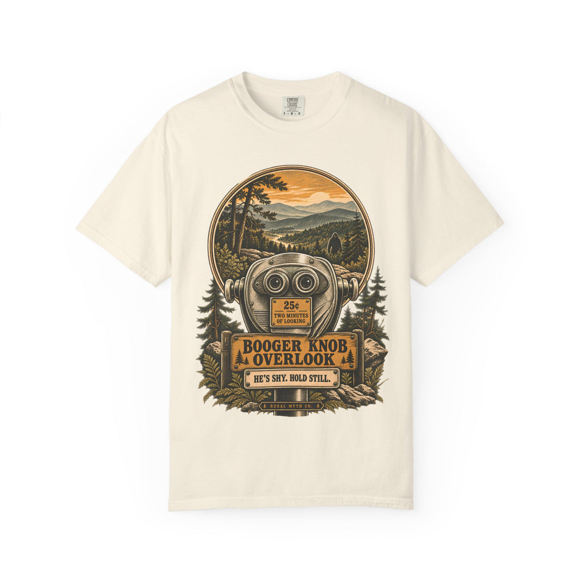 Woodbooger Overlook T-Shirt in Ivory, front view