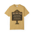 Cryptid Sighting Historical Marker T-Shirt in Mustard, front view