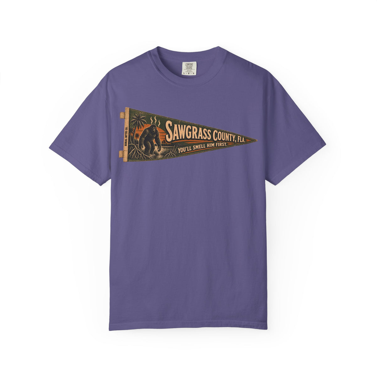 Skunk Ape Pennant T-Shirt in Grape, front view