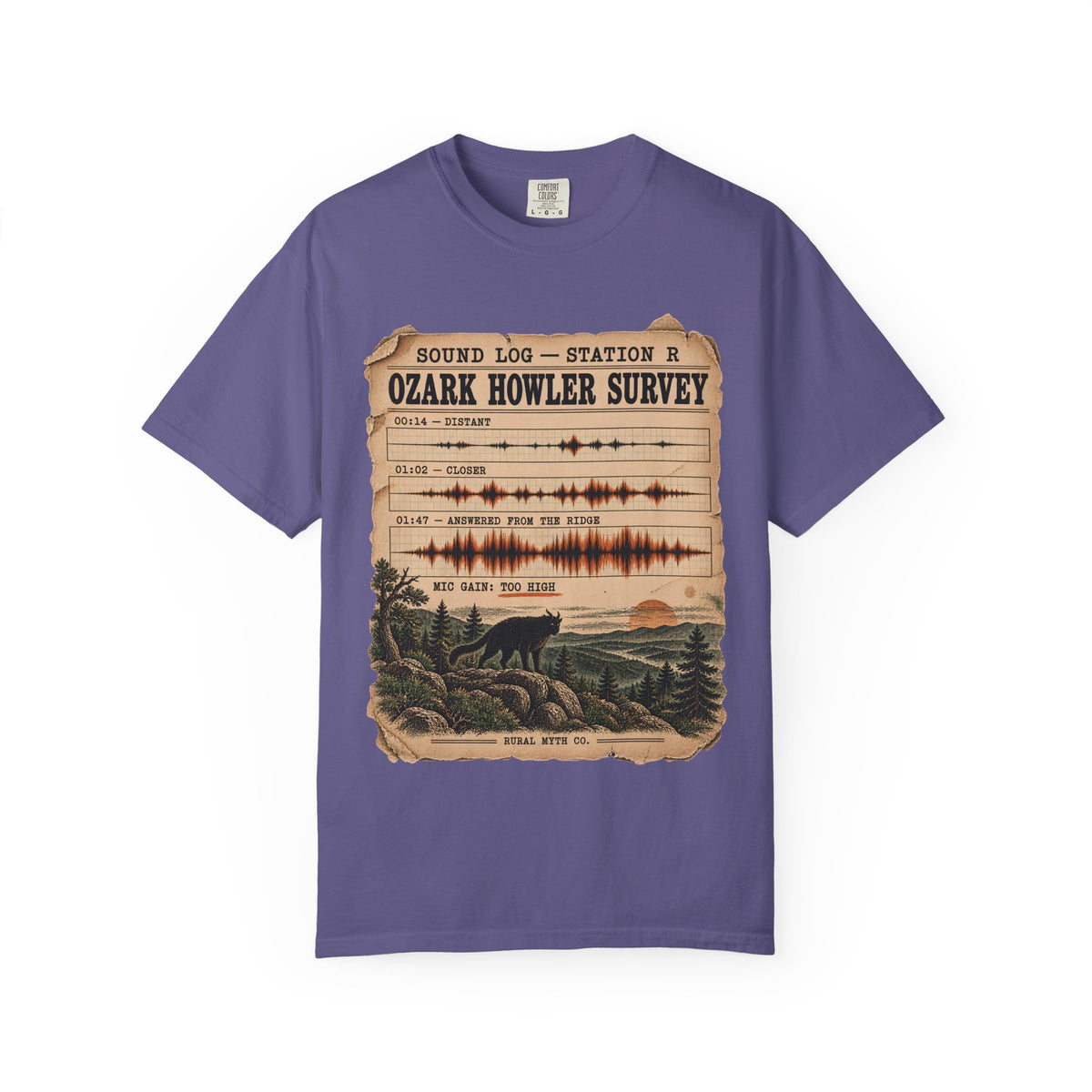 Ozark Howler Survey T-Shirt in Grape, front view