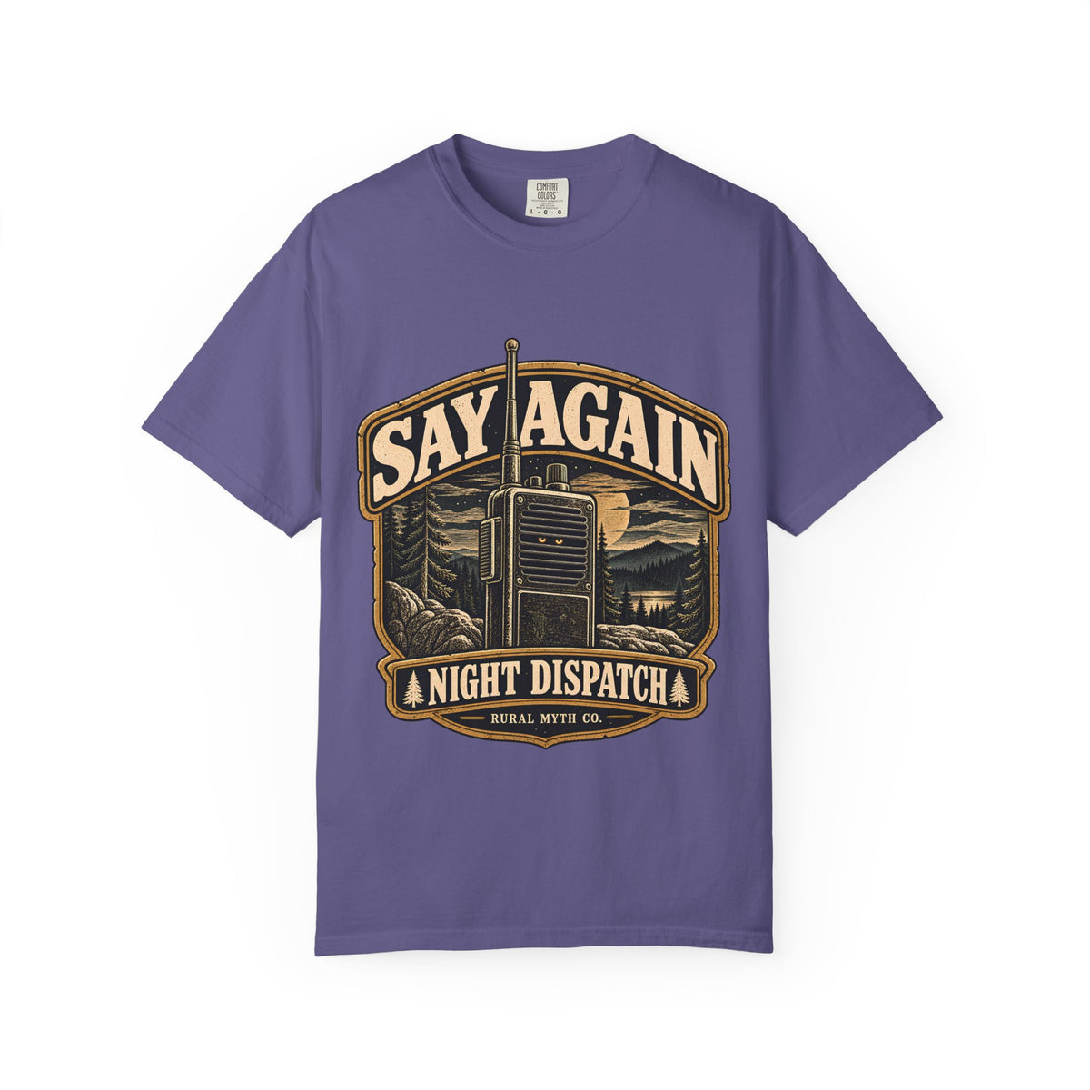 Say Again Night Dispatch T-Shirt in Grape, front view