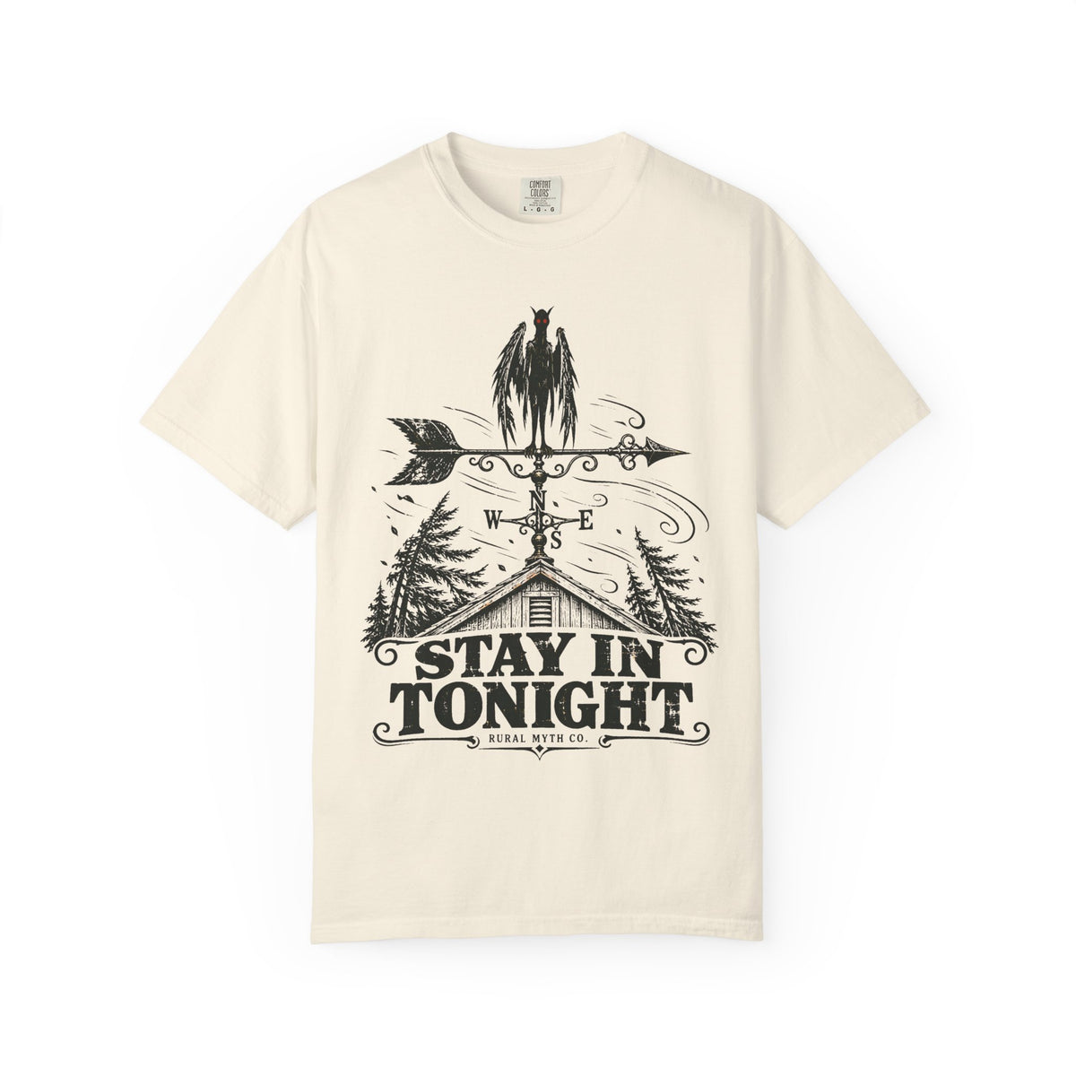 Stay In Tonight Weathervane T-Shirt in Ivory, front view
