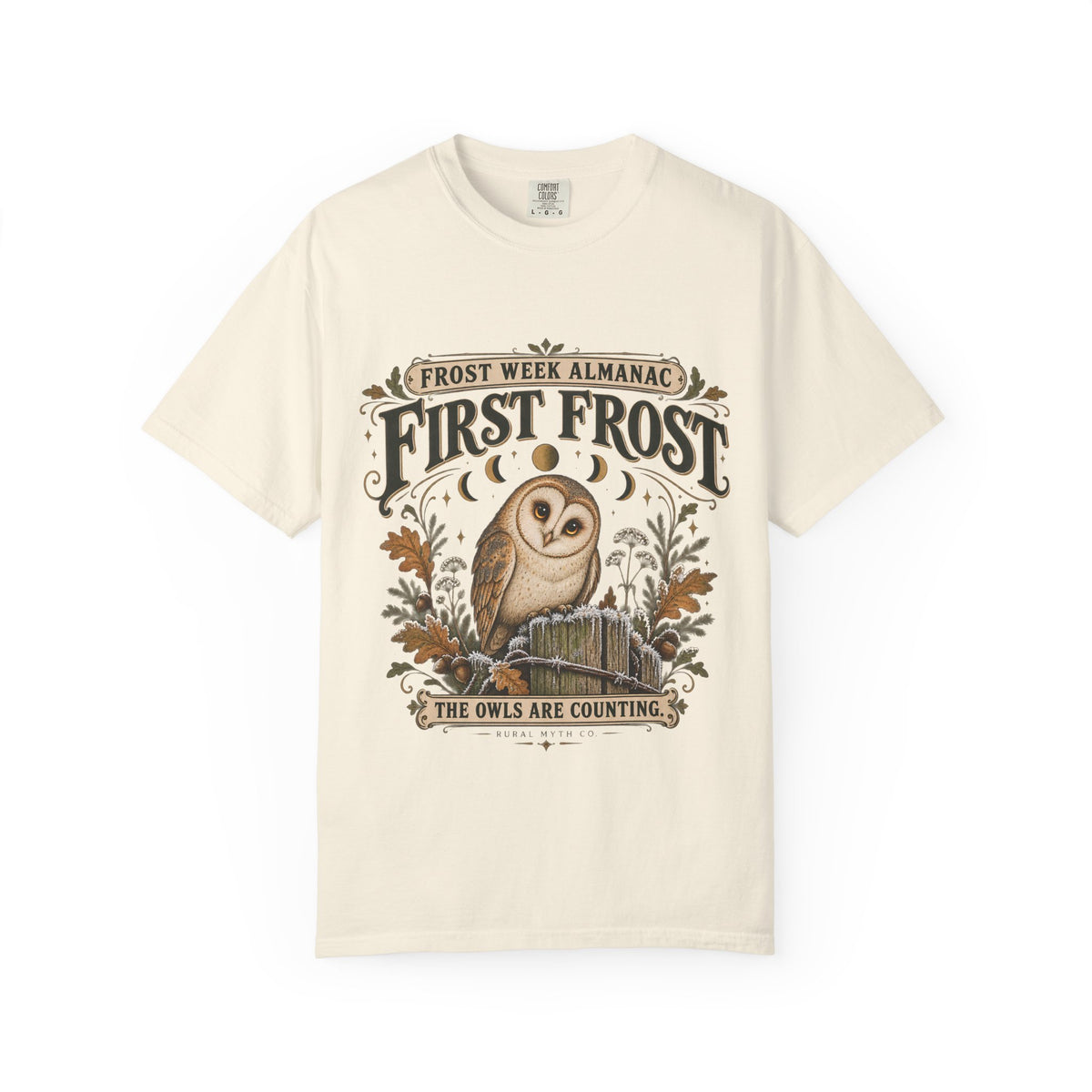 First Frost Barn Owl T-Shirt in Ivory, front view