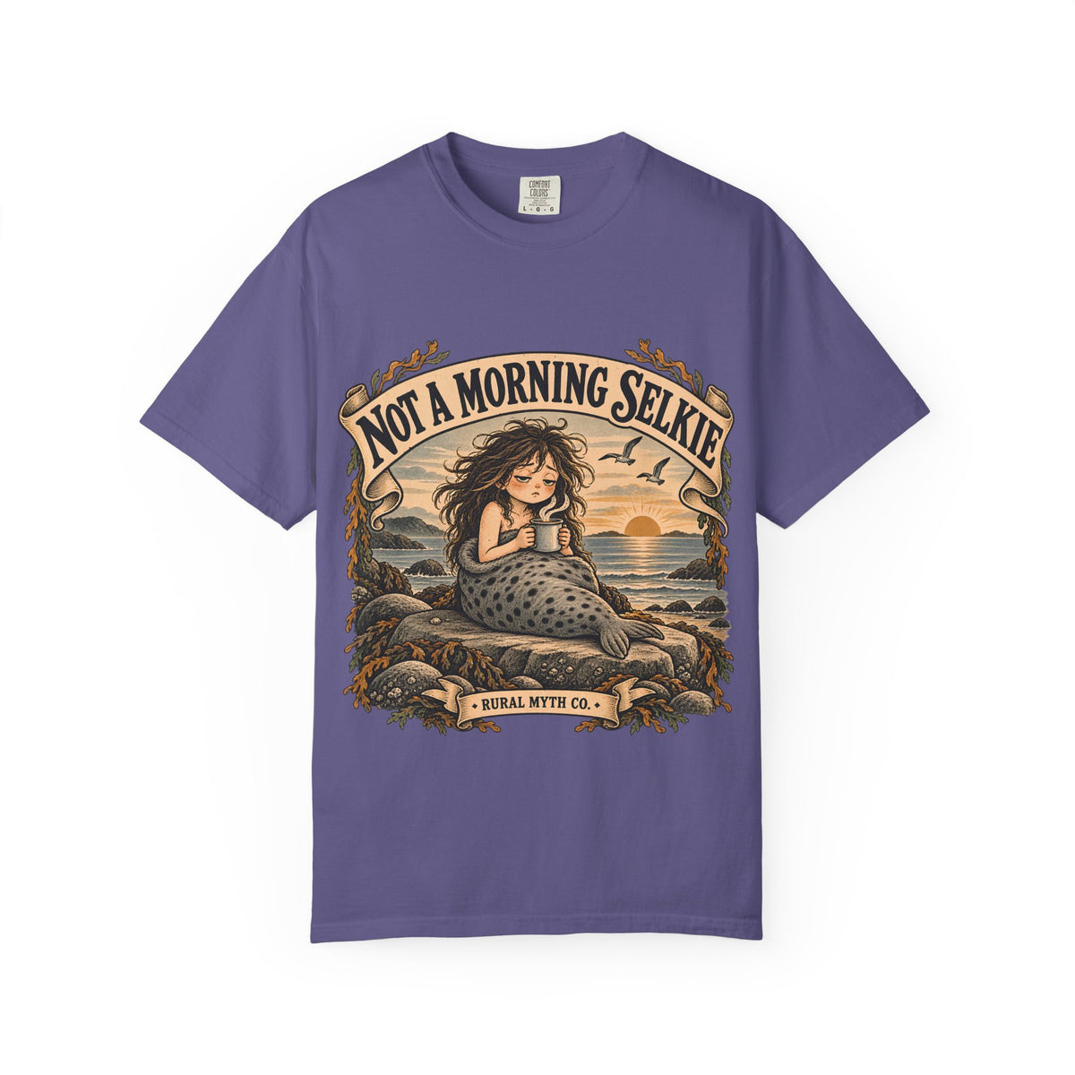 Not a Morning Selkie T-Shirt in Grape, front view