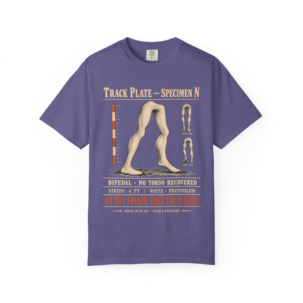 Fresno Nightcrawler Track Plate T-Shirt in Grape, front view