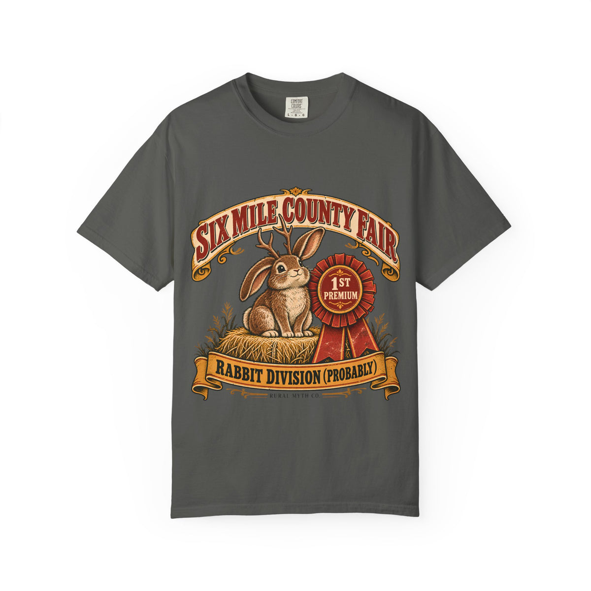 Jackalope Rabbit Division T-Shirt in Pepper, front view