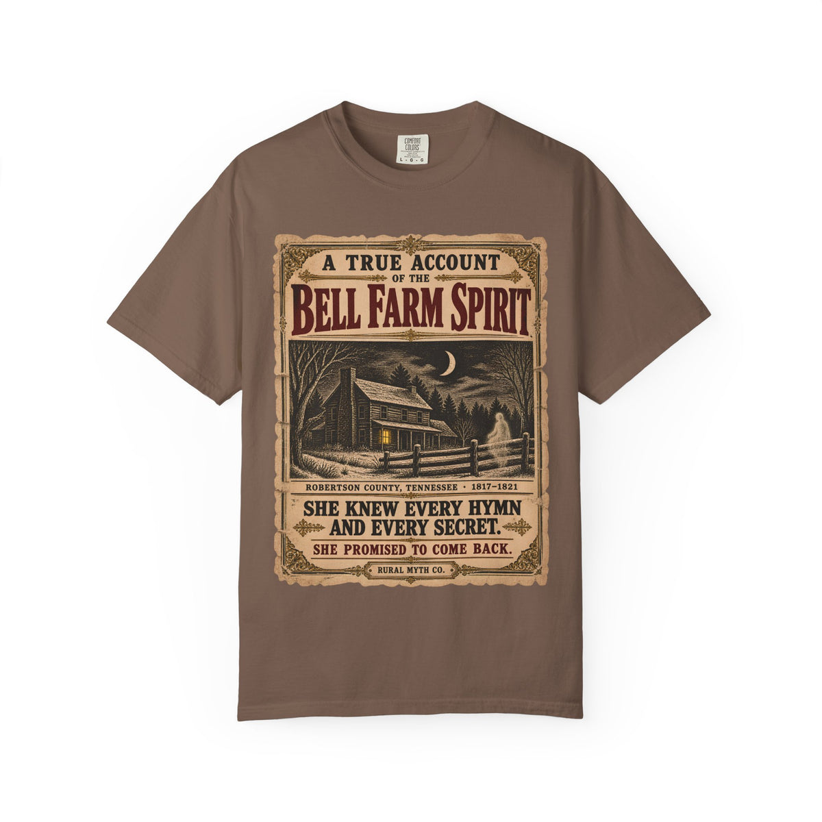 The Bell Witch Farm T-Shirt in Espresso, front view
