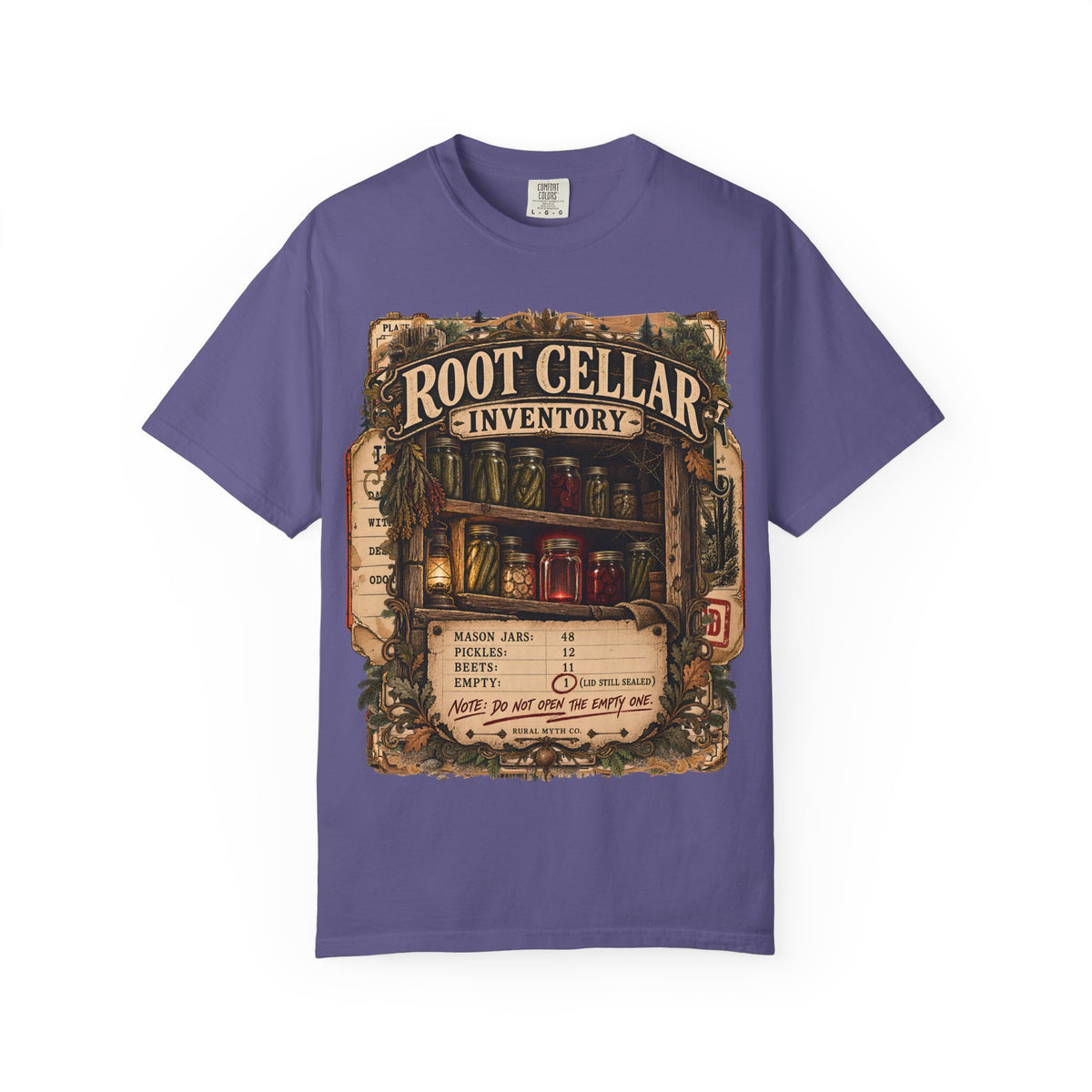 Root Cellar Inventory T-Shirt in Grape, front view