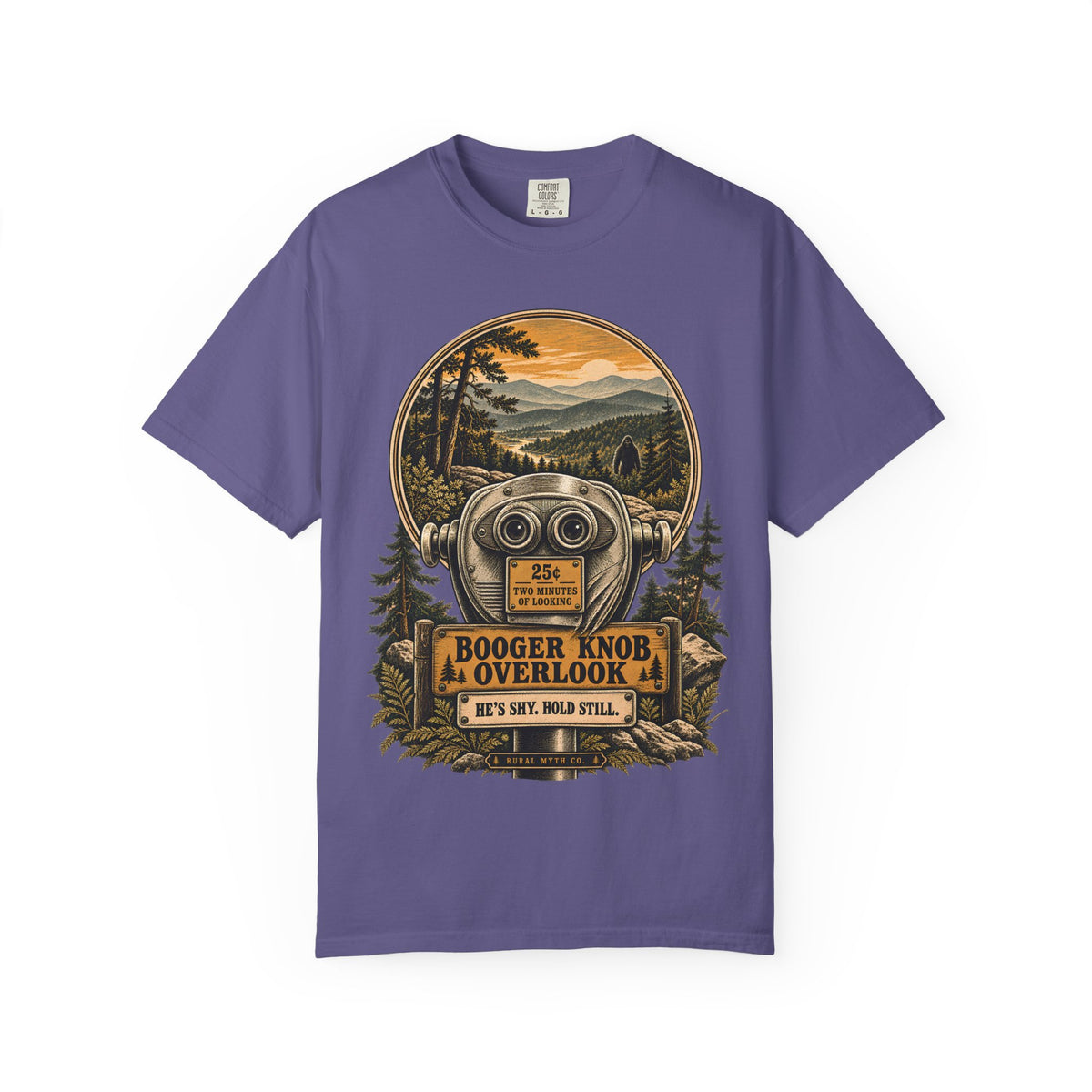 Woodbooger Overlook T-Shirt in Grape, front view