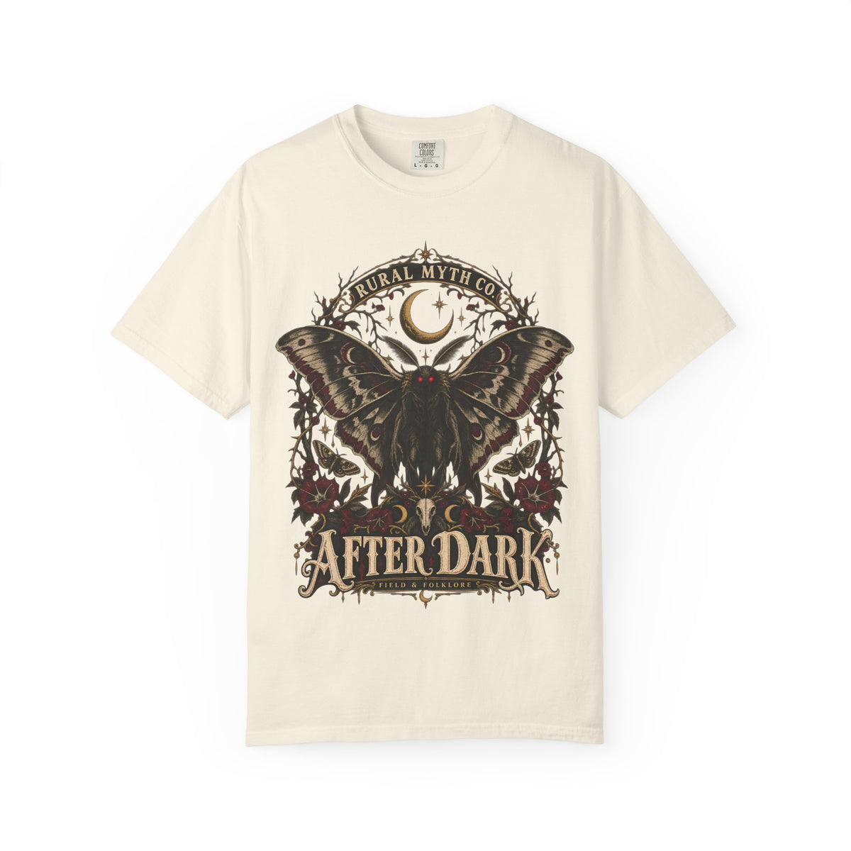 After Dark Moth T-Shirt in Ivory, front view