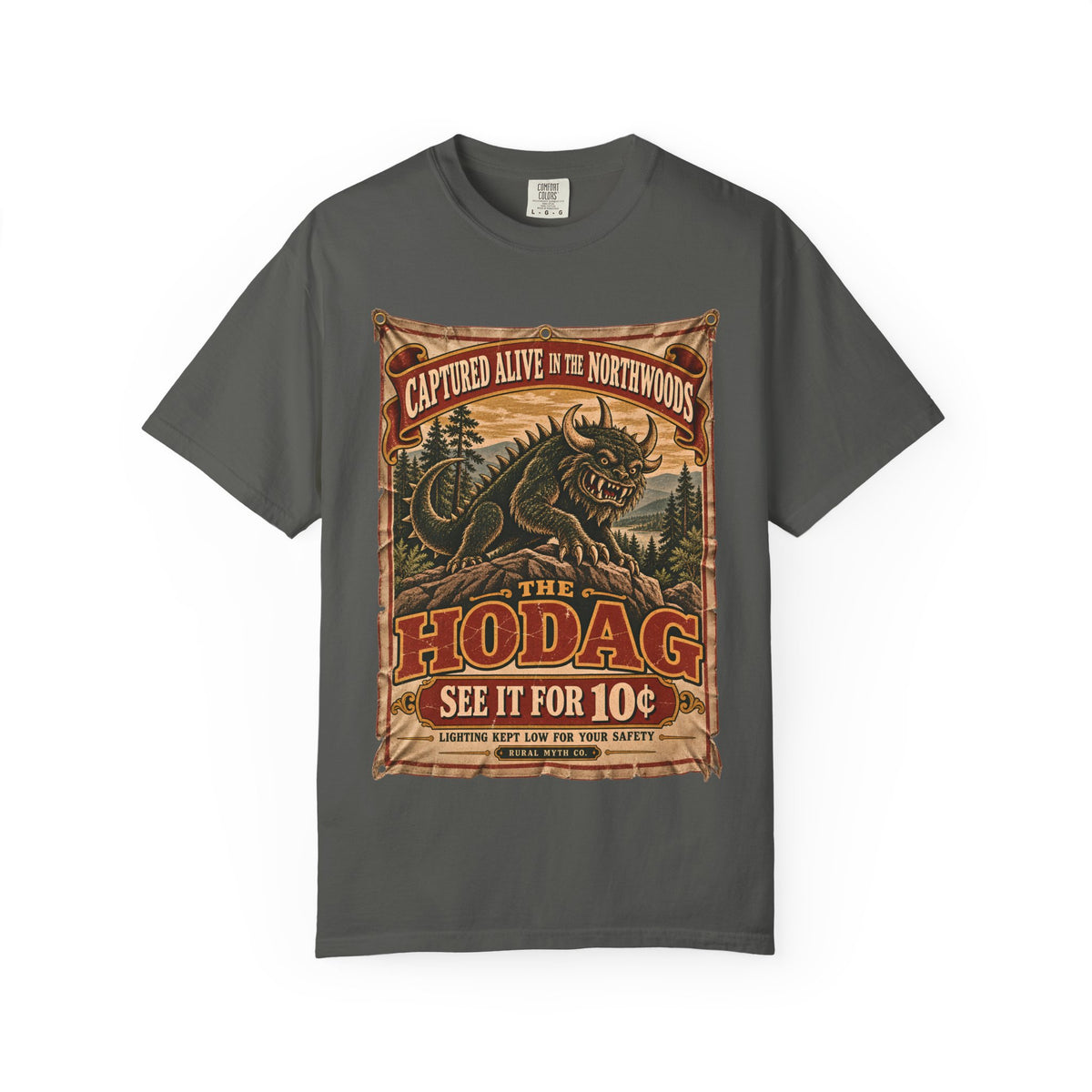 Hodag Sideshow Banner T-Shirt in Pepper, front view