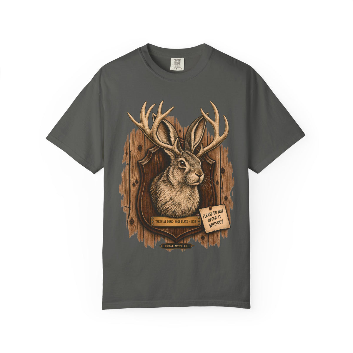 Jackalope Wall Mount T-Shirt in Pepper, front view