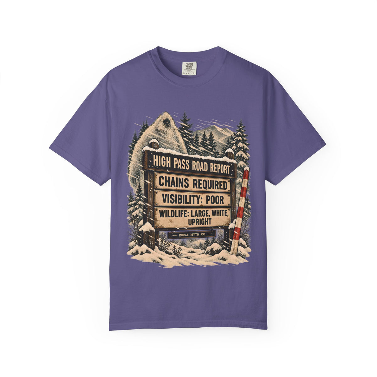Yeti High Pass Report T-Shirt in Grape, front view