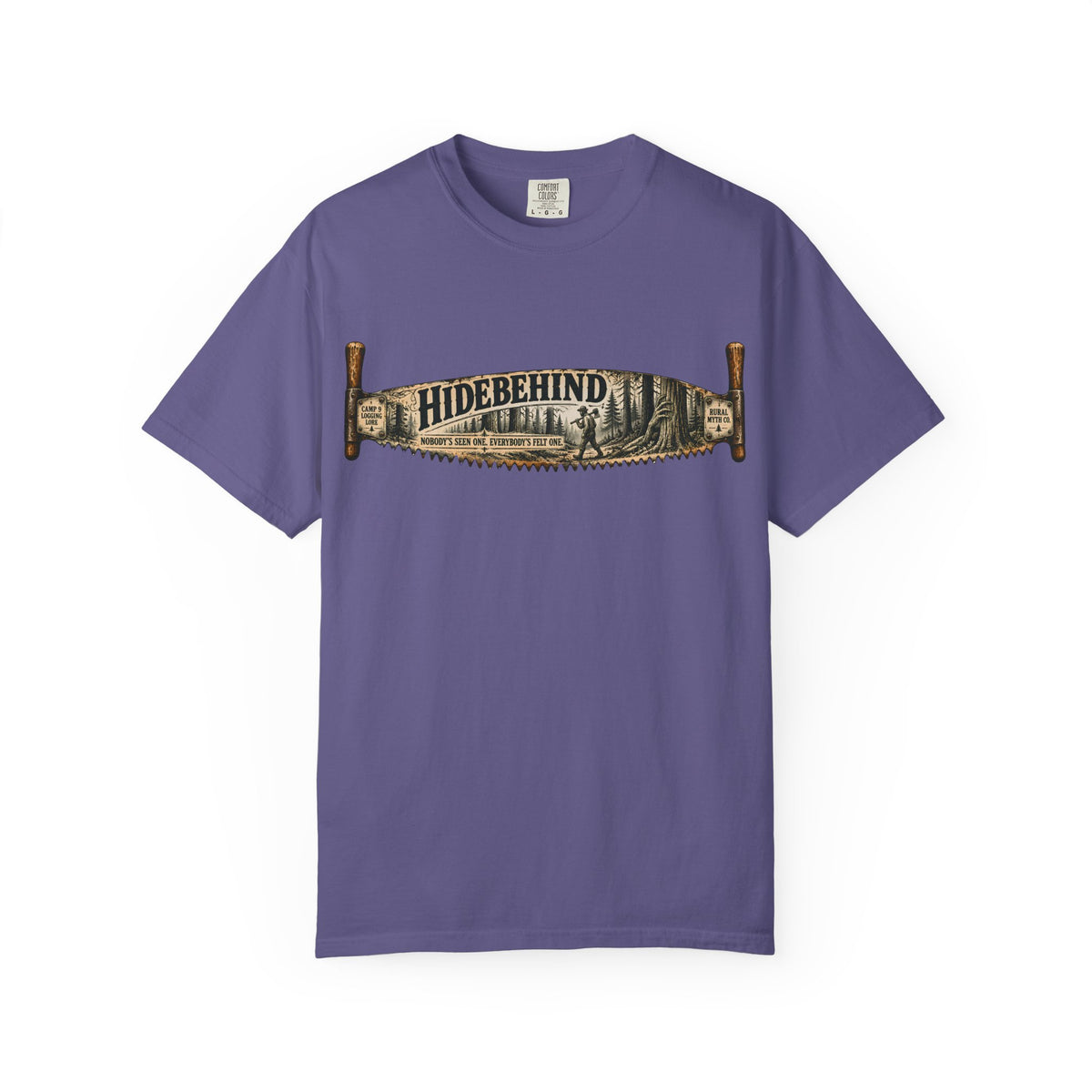 Hidebehind Logging Camp T-Shirt in Grape, front view