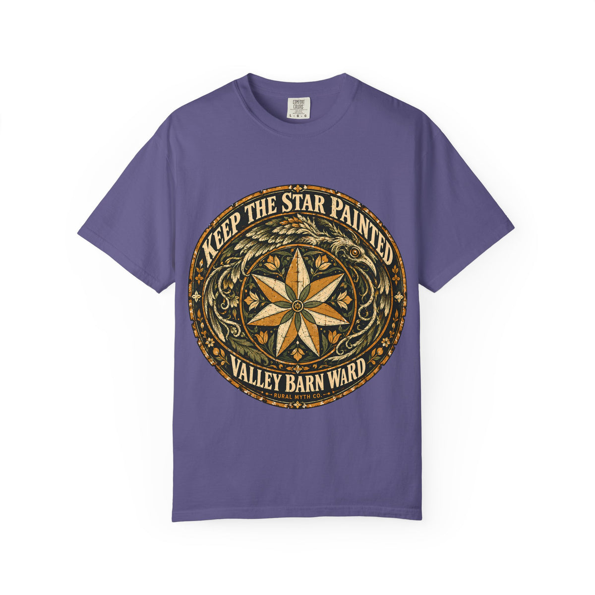 Snallygaster Barn Star T-Shirt in Grape, front view
