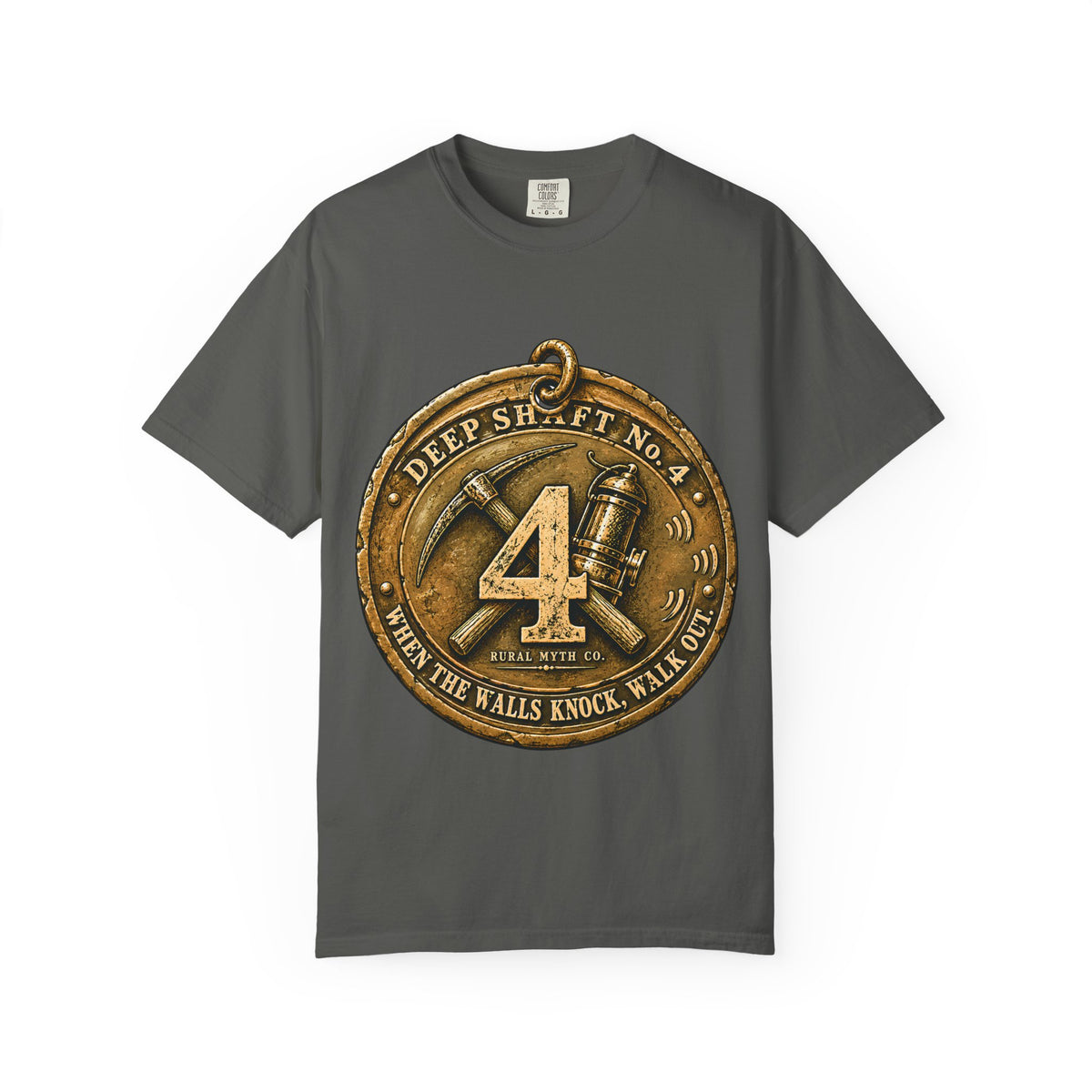 Knockers Mining Tag T-Shirt in Pepper, front view