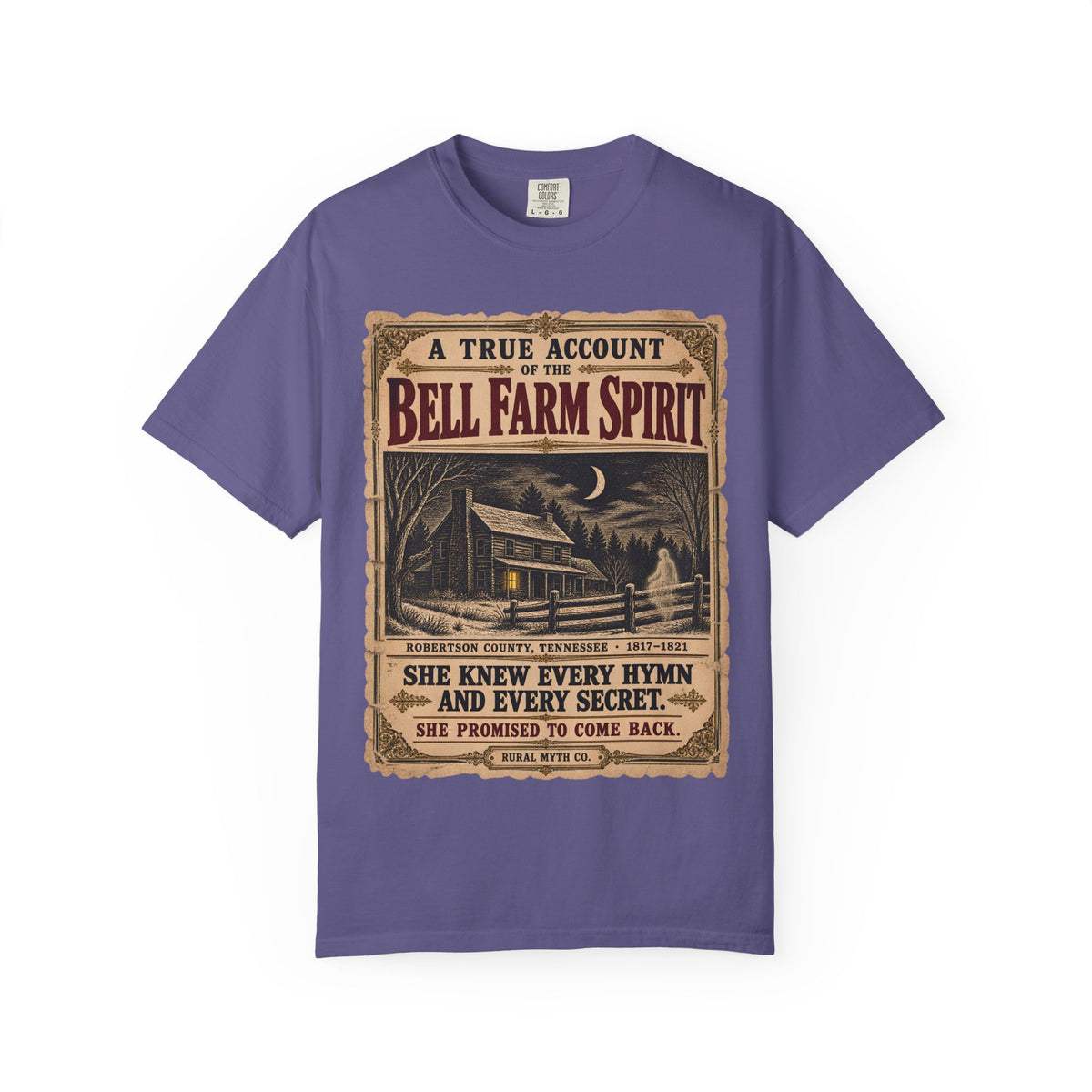 The Bell Witch Farm T-Shirt in Grape, front view