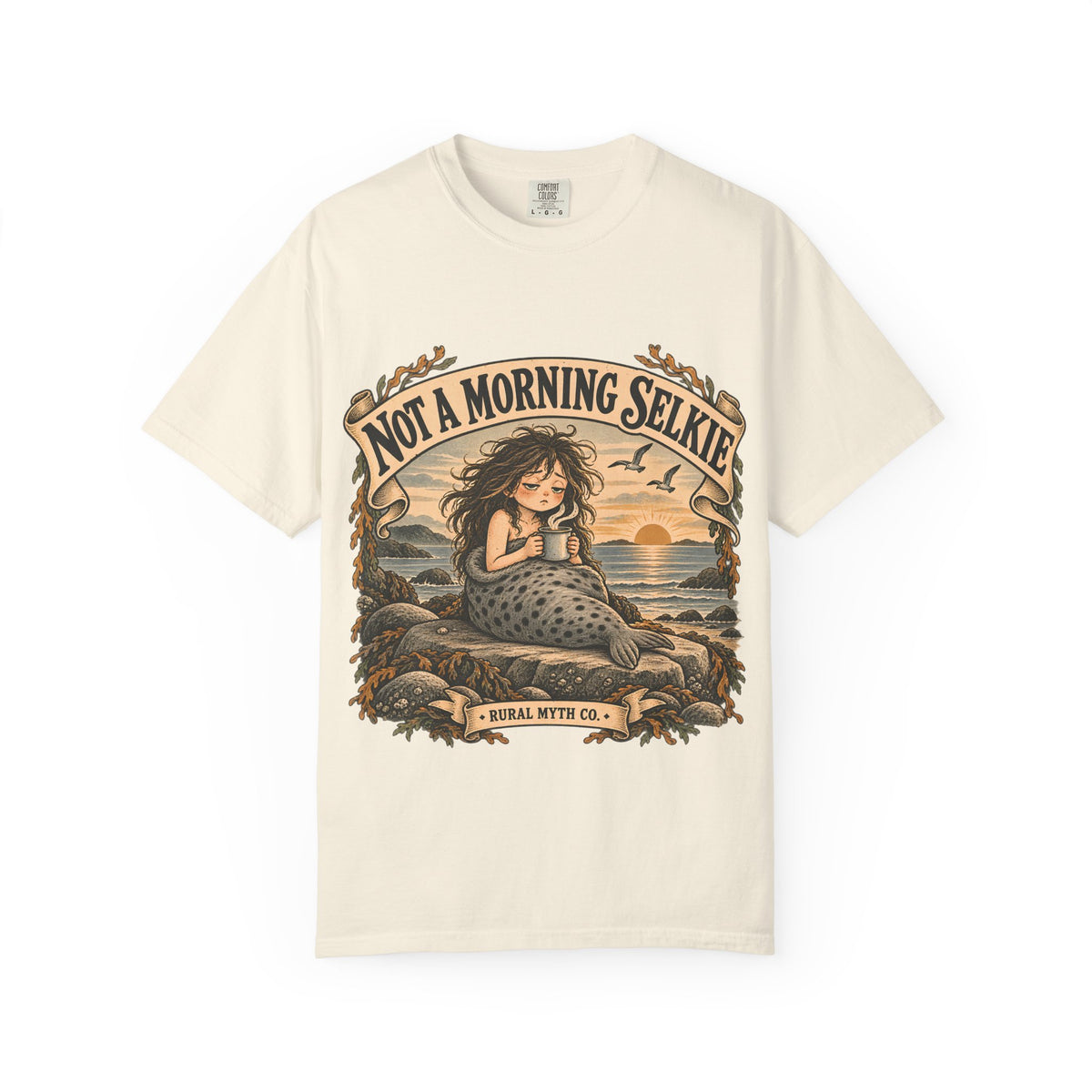 Not a Morning Selkie T-Shirt in Ivory, front view