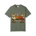 Cryptid Encounter Risk Sign T-Shirt in Moss, front view