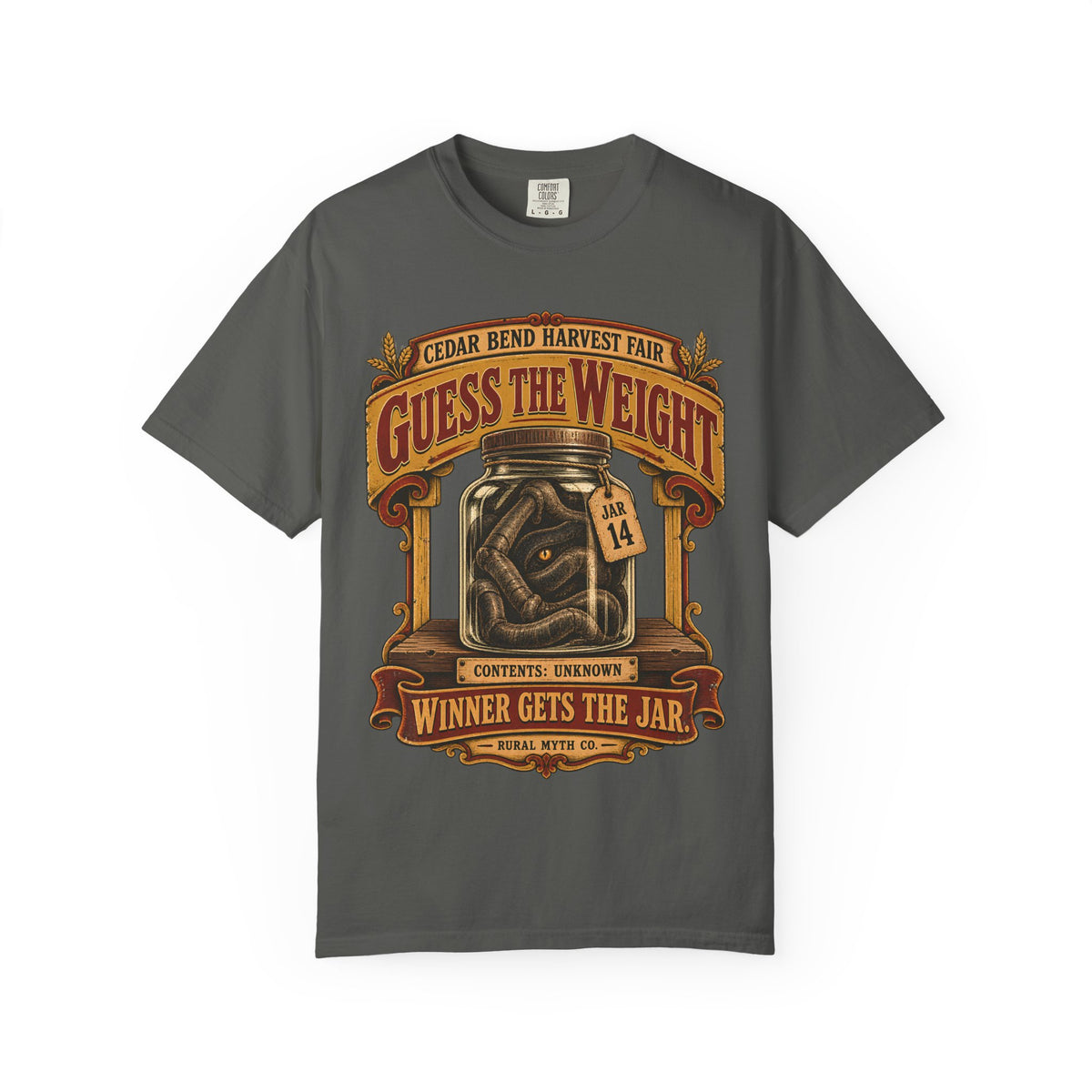 Guess the Weight Jar T-Shirt in Pepper, front view