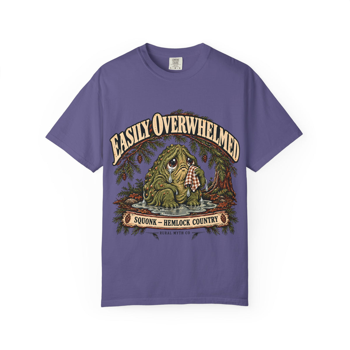Easily Overwhelmed Squonk T-Shirt in Grape, front view