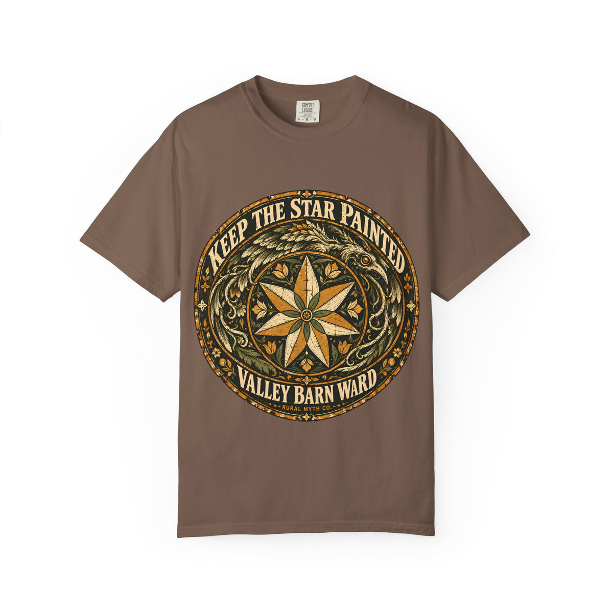 Snallygaster Barn Star T-Shirt in Espresso, front view