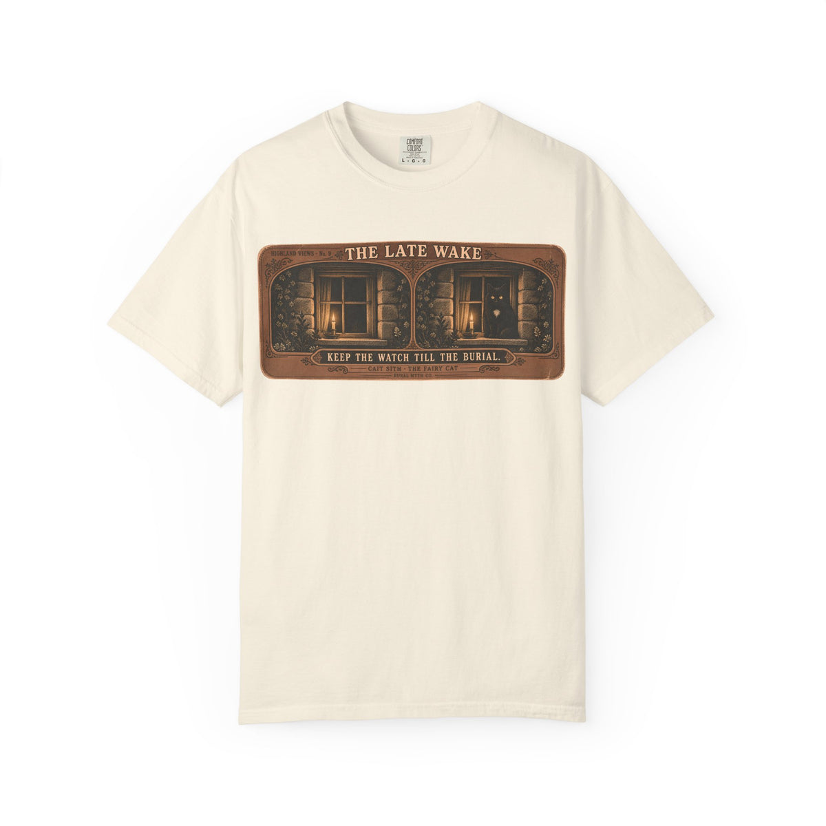 Cait Sith Stereoview T-Shirt in Ivory, front view