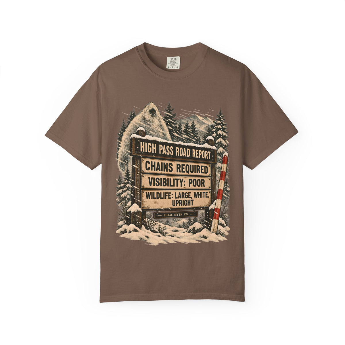 Yeti High Pass Report T-Shirt in Espresso, front view