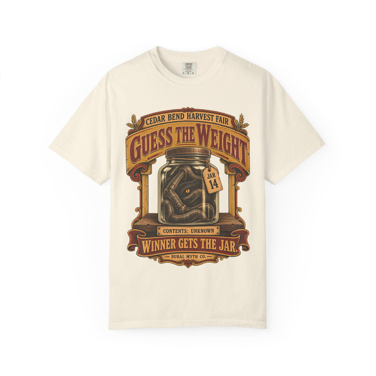 Guess the Weight Jar T-Shirt in Ivory, front view