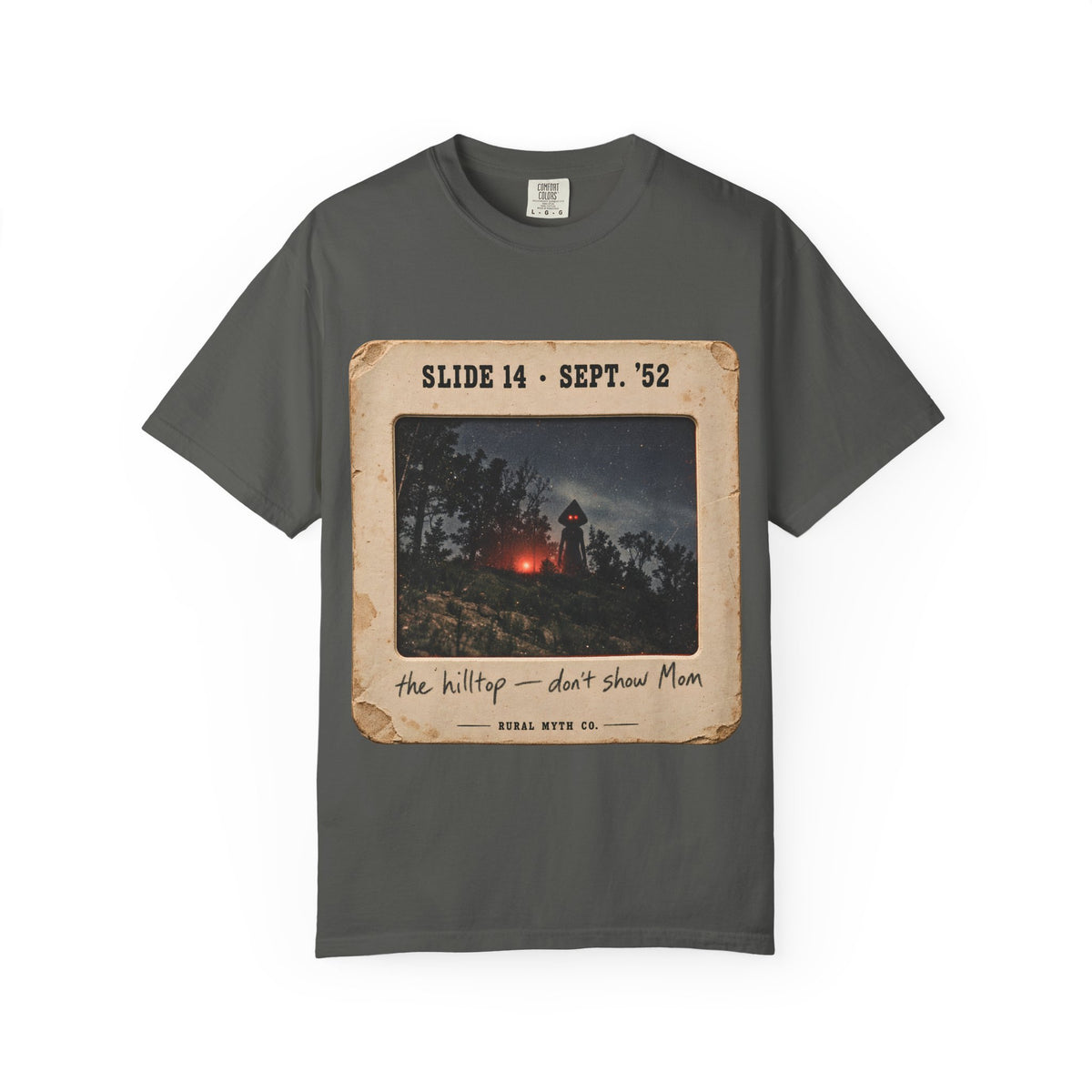 Flatwoods Monster Slide T-Shirt in Pepper, front view