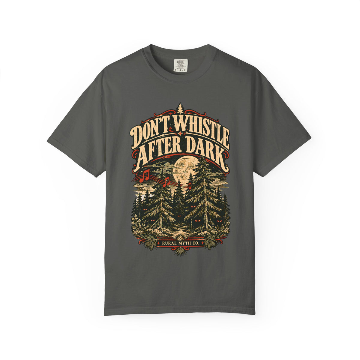 Don't Whistle After Dark T-Shirt in Pepper, front view