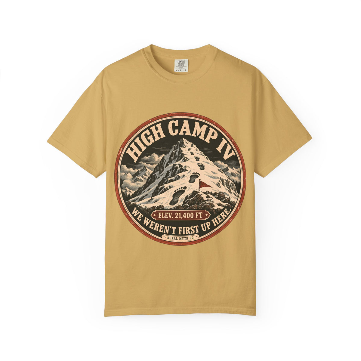 Yeti Expedition Patch T-Shirt in Mustard, front view