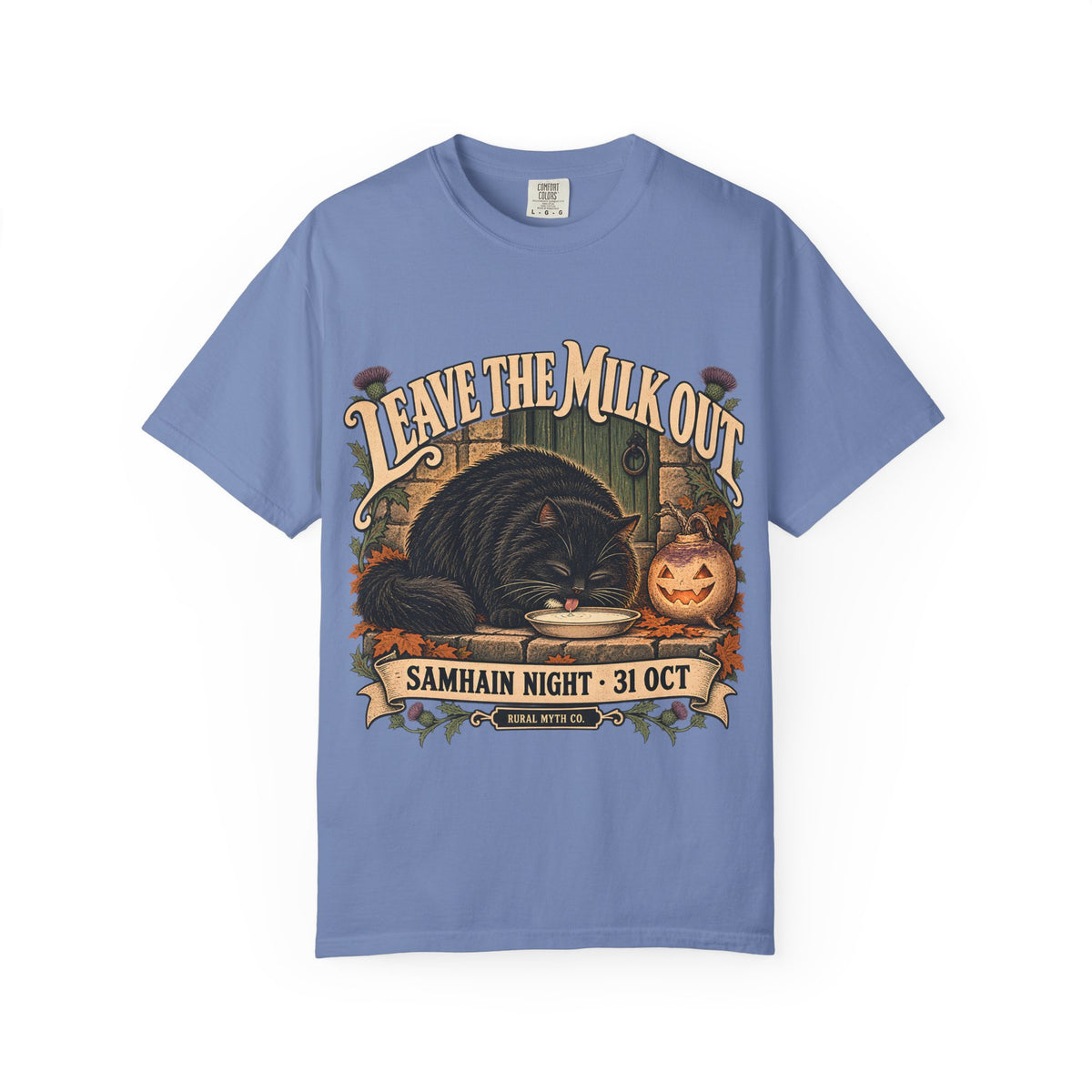 Leave the Milk Out T-Shirt in Washed Denim, front view