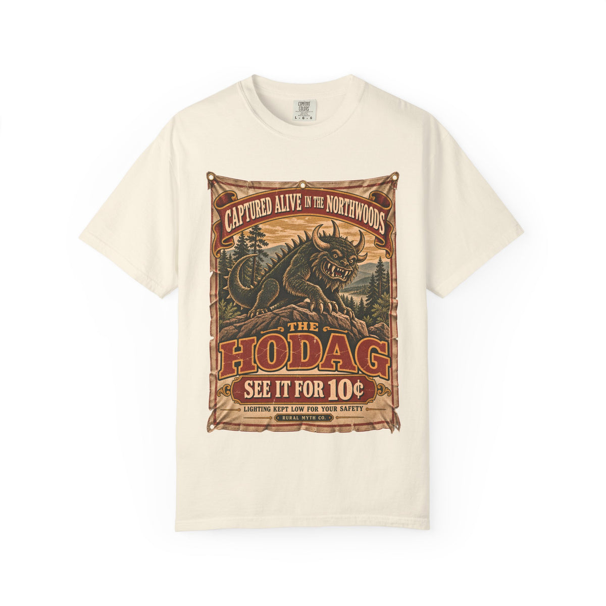 Hodag Sideshow Banner T-Shirt in Ivory, front view