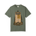 Bigfoot Witness Height Guide T-Shirt in Moss, front view