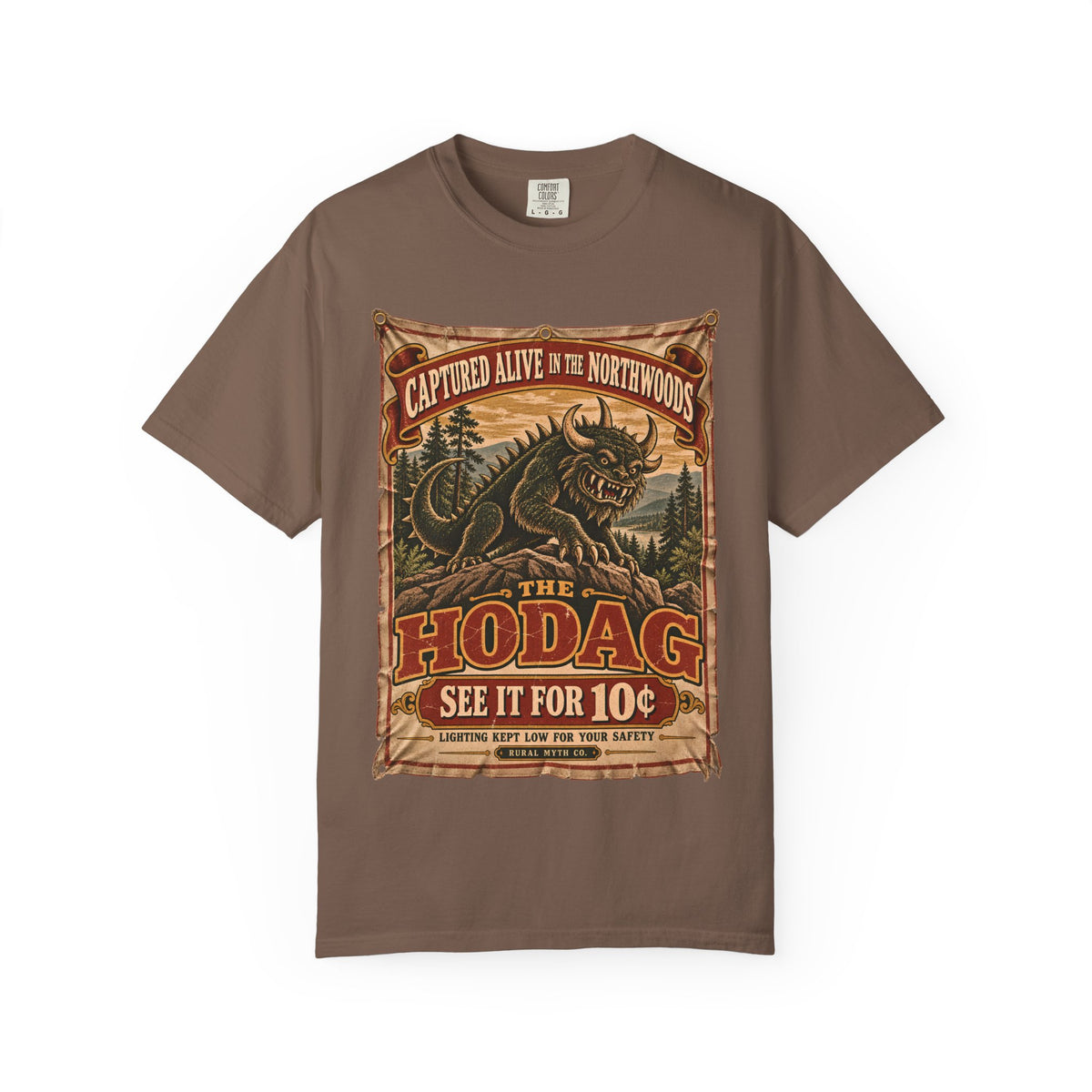 Hodag Sideshow Banner T-Shirt in Espresso, front view