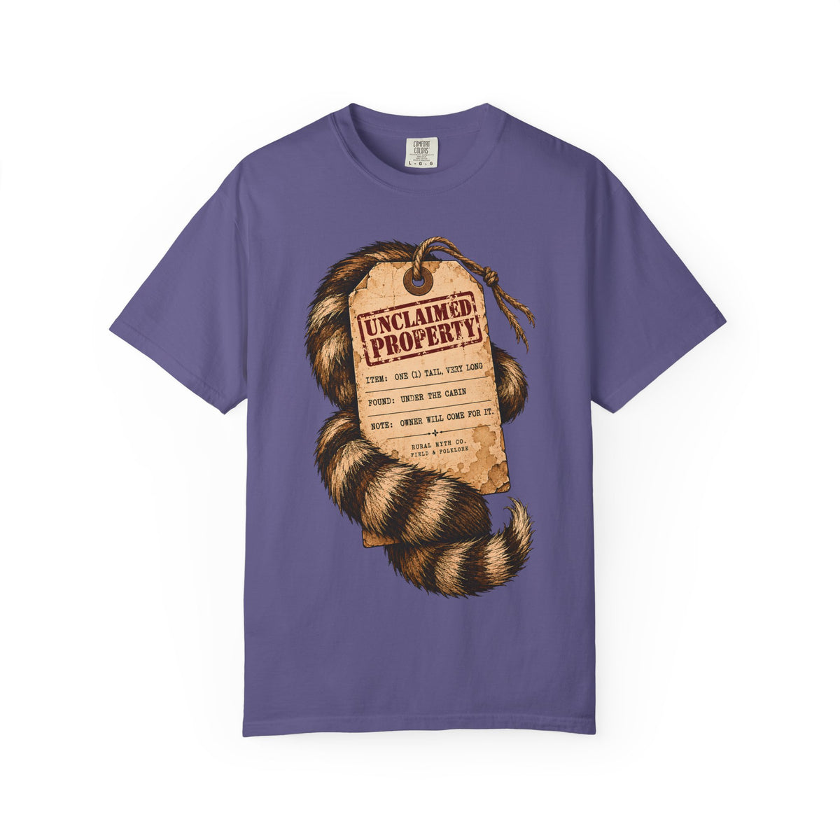 Tailypo Lost and Found T-Shirt in Grape, front view